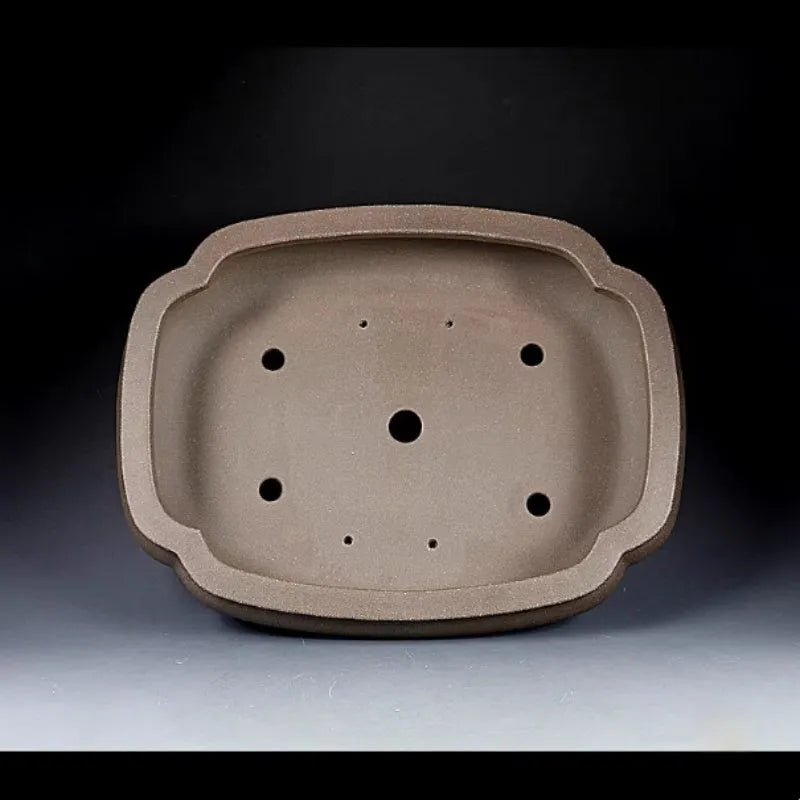Handmade purple clay papaya-shaped flower pot measuring 46cm long with antique Pukou design