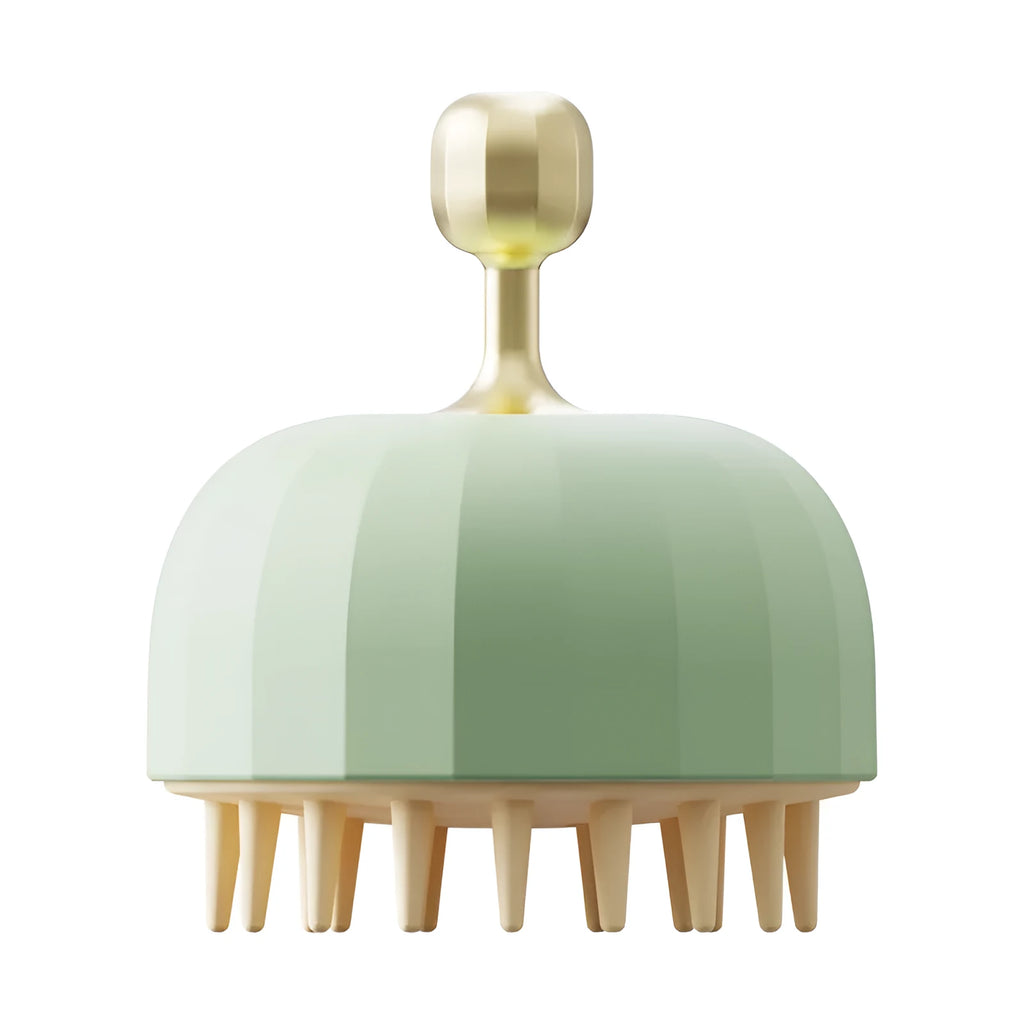 Green pink white pet shampoo massage brush with drain holes for dog and cat bath grooming