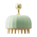 Green pink white pet shampoo massage brush with drain holes for dog and cat bath grooming
