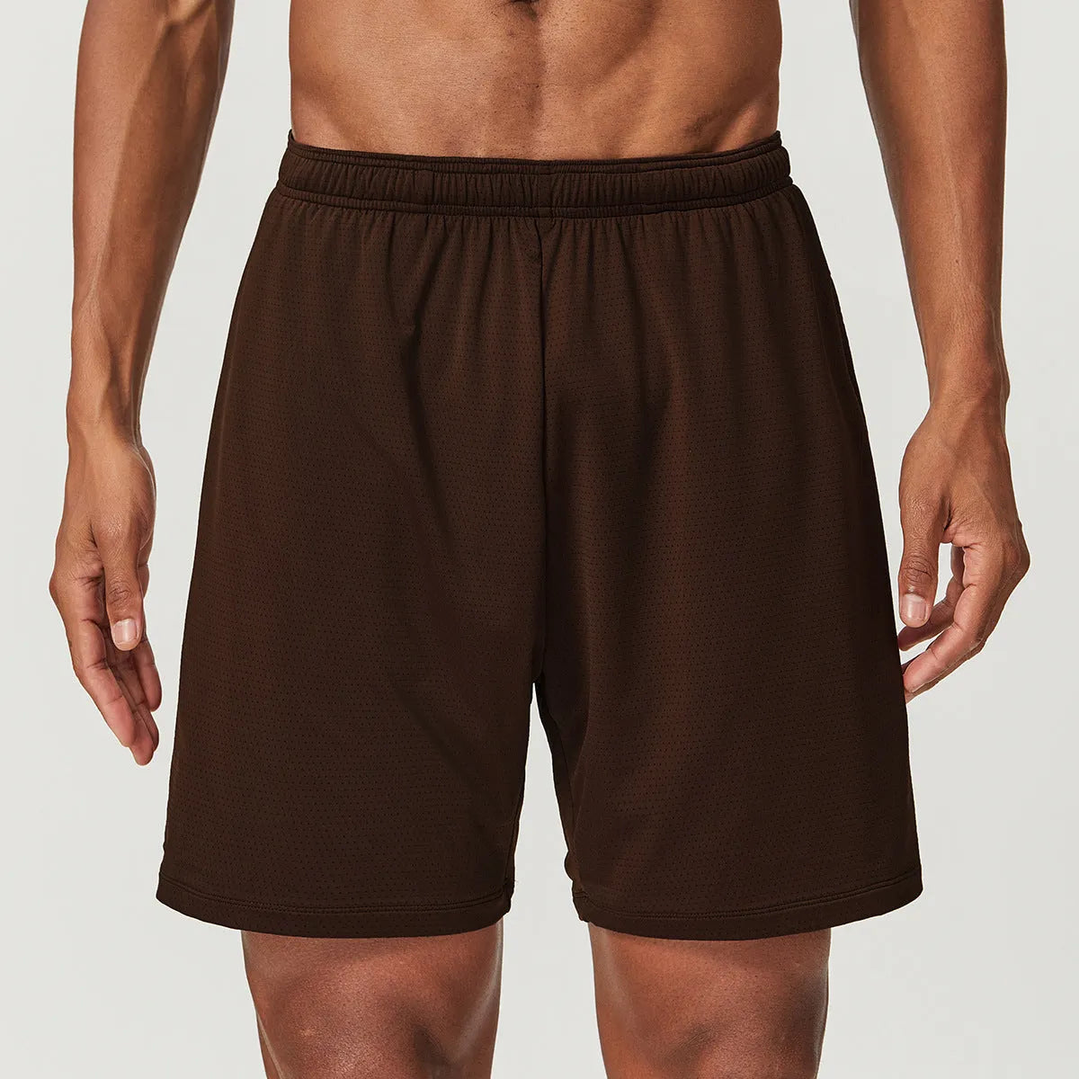 Men's quick-dry running shorts in multiple colours with double-layer construction and mid-waist design