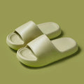 Bread Shoes non-slip EVA indoor bathroom slippers in bean green, unisex flip-flop design with thickened sole