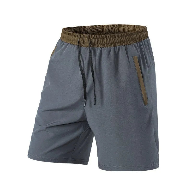 Men's wide waist cropped loose track pants in black, polyester fiber, with moisture absorption for running and fitness