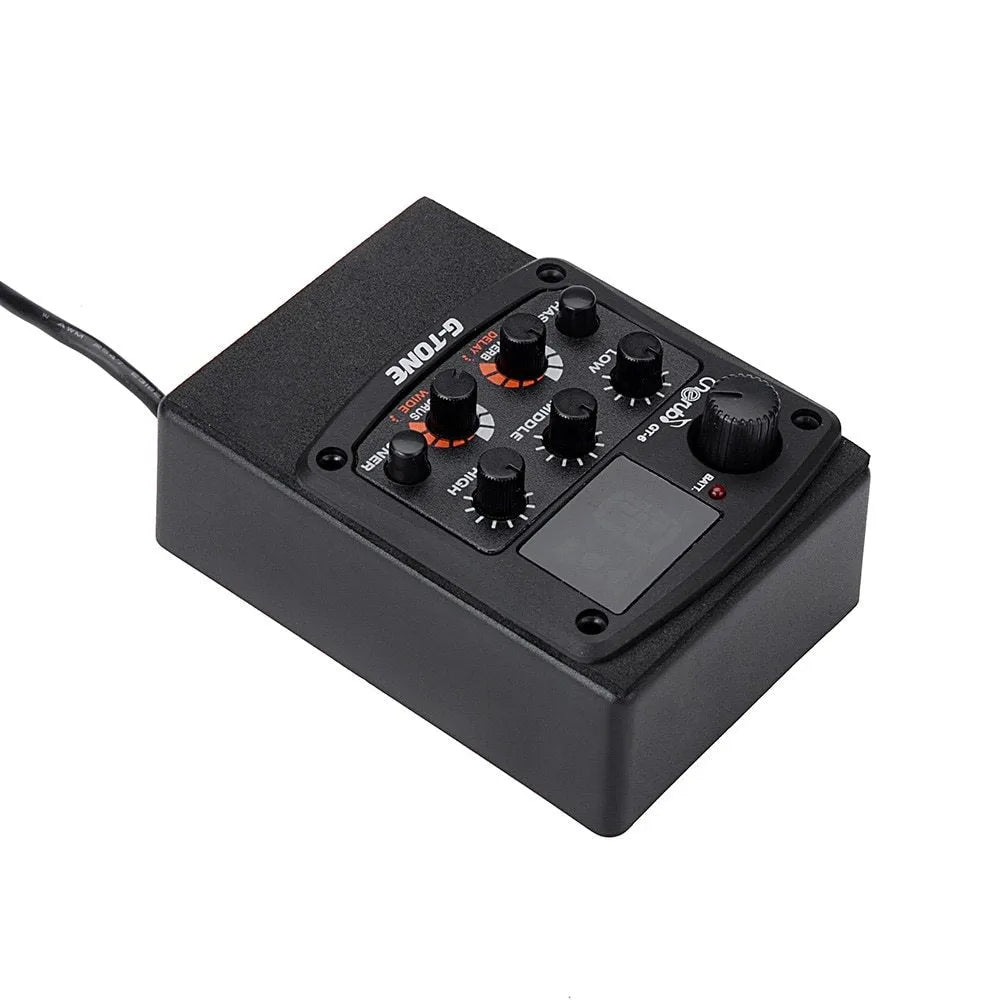 Cherub GT-6 black acoustic guitar pickup with EQ knobs and effects controls