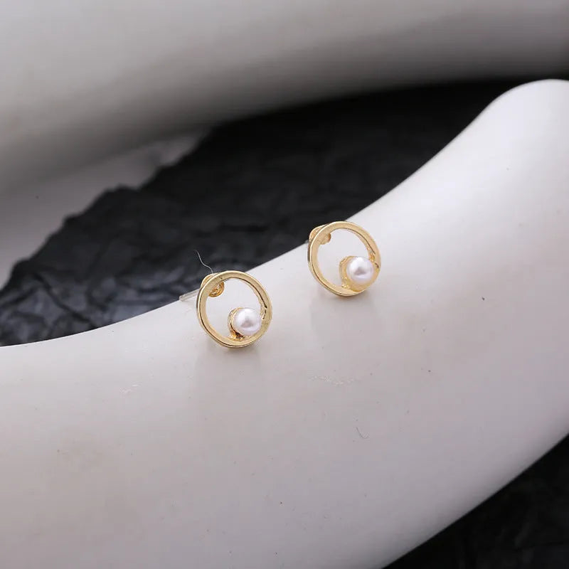 Hollow diamond square alloy stud earrings for women, geometric shape, multiple colour options