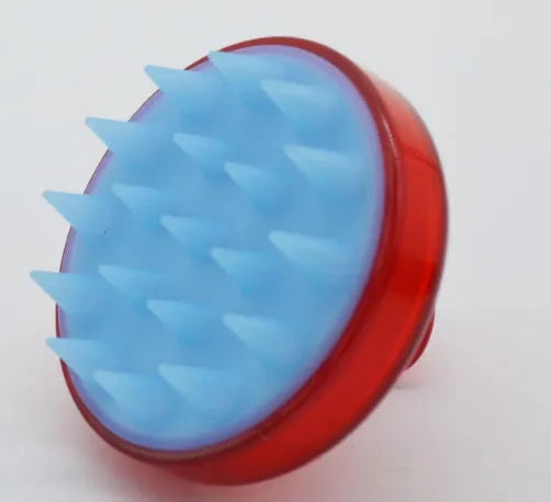 Silicone shampoo brush scalp massage comb 8x8x7cm in black