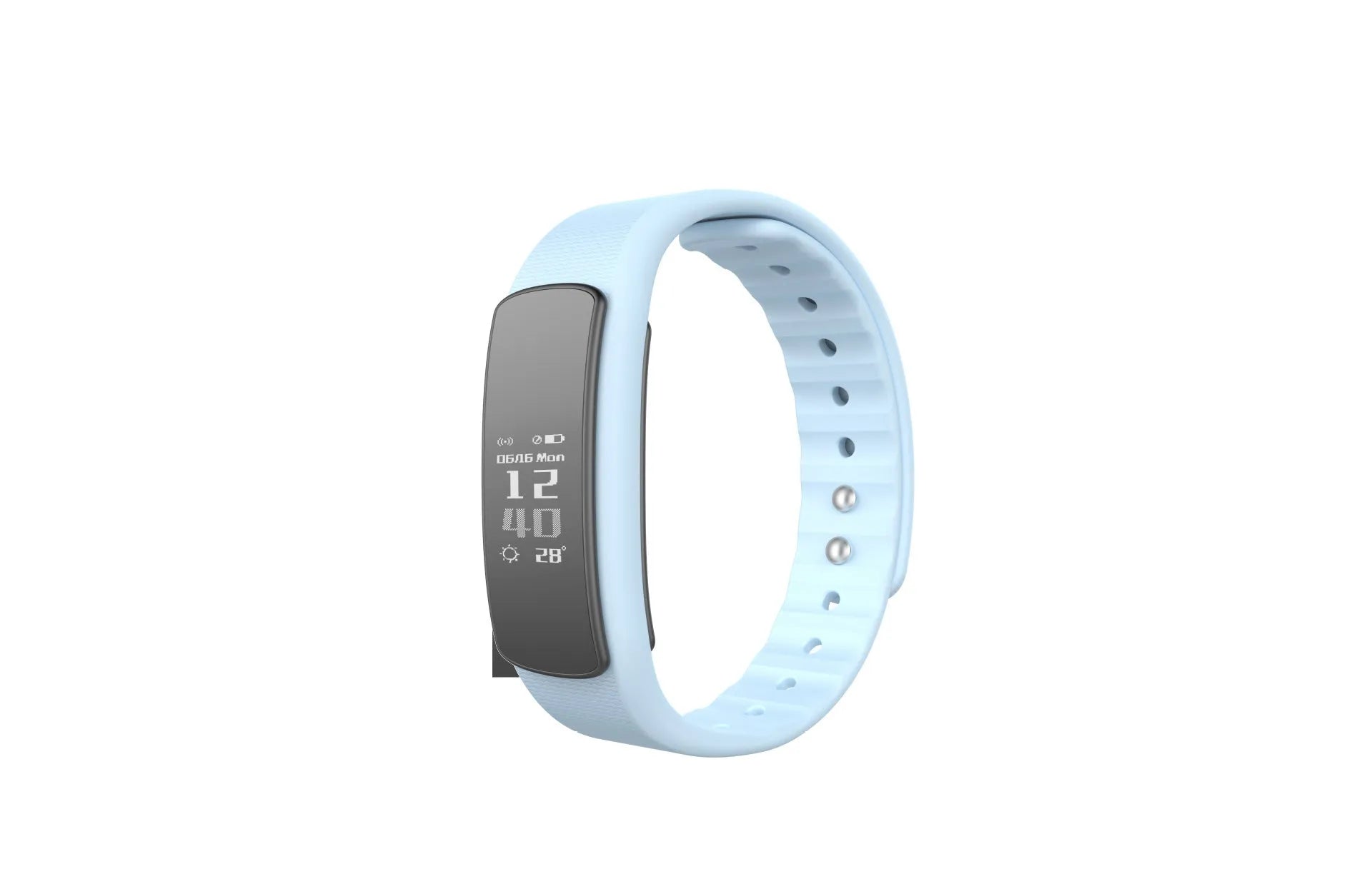 I6 smart sports bracelet with 0.96 inch screen on wrist showing fitness data display