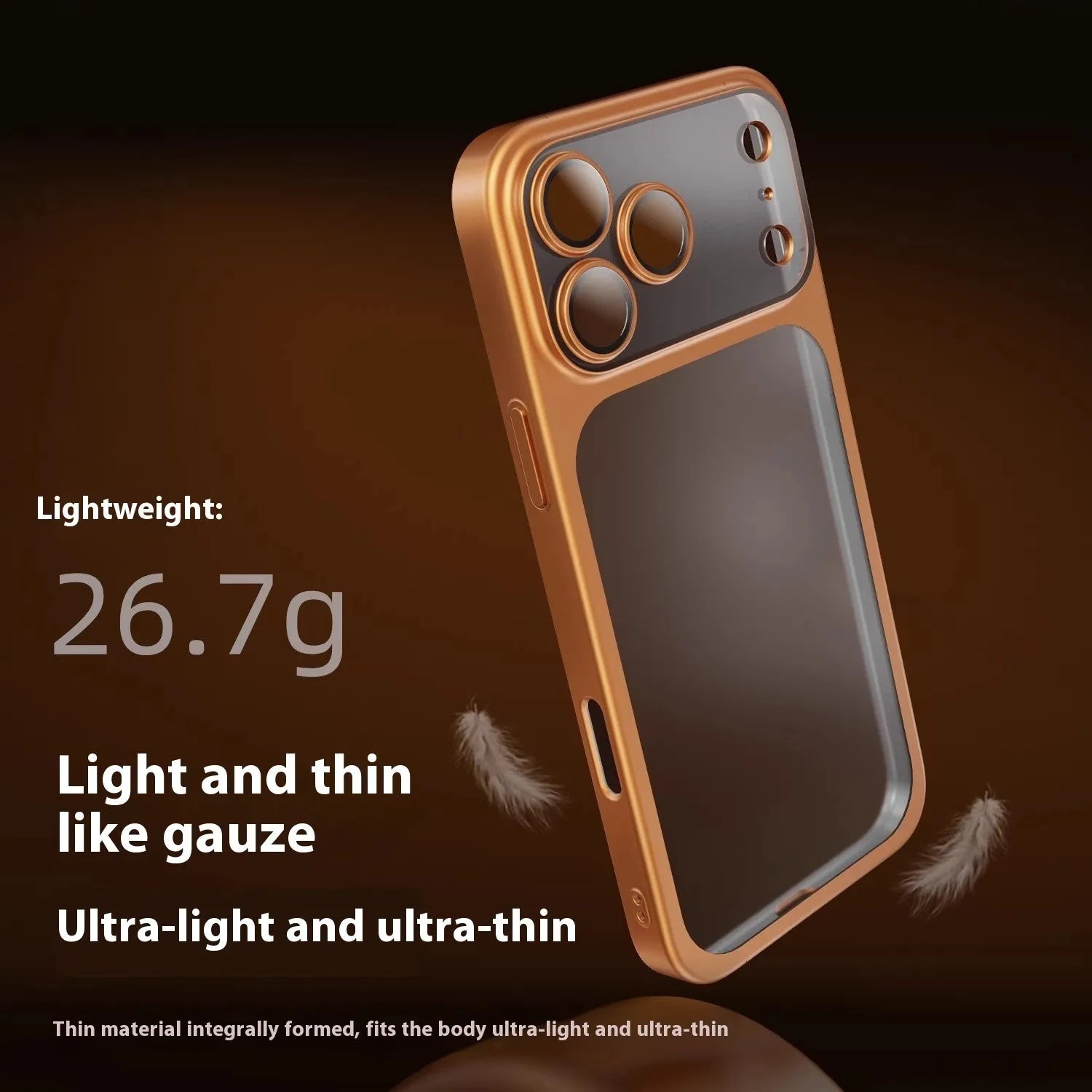 Frosted electroplating PC drop-resistant all-inclusive phone case for iPhone 17 Pro Max orange