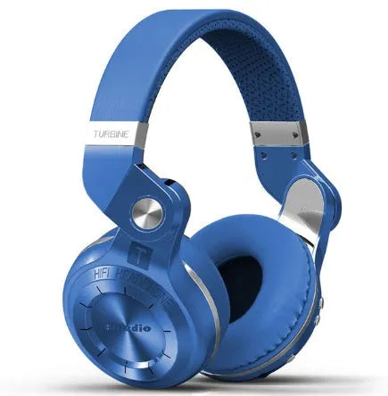 Bluedio T2 Plus wireless Bluetooth headphones in blue colour with on-ear design