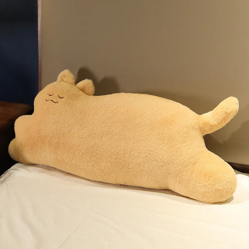 70cm cute cartoon cat plush toy in standing pose, yellow colour, soft cushion for teenagers