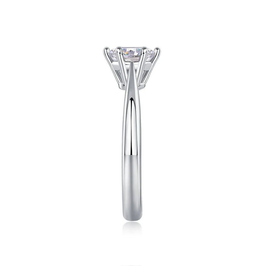 Moissanite wedding ring set with 1 carat S925 silver platinum plating diamond testable in a gift box