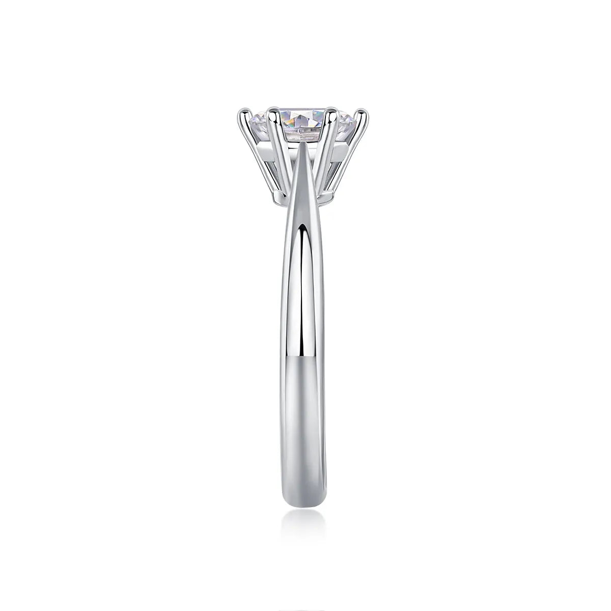 Moissanite wedding ring set with 1 carat S925 silver platinum plating diamond testable in a gift box