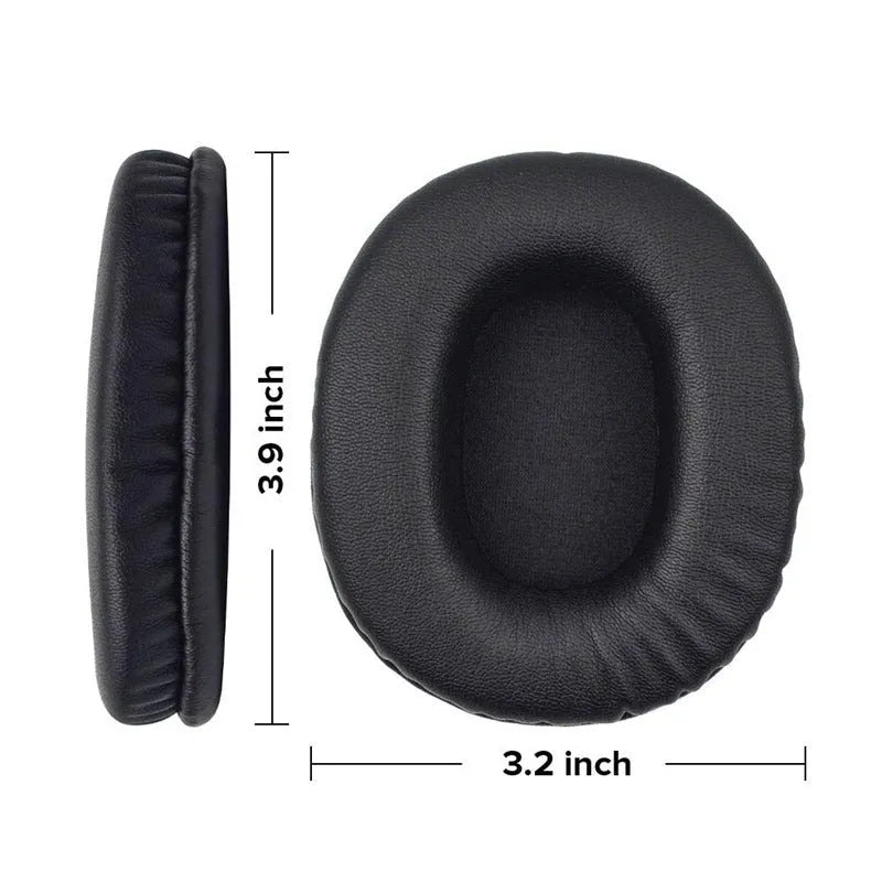 Black PU leather replacement earpads for Sony MDR-1R headphones in two-piece set