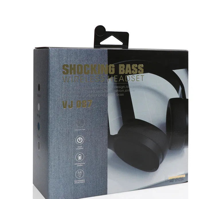 Wireless Bluetooth headset in black, blue, grey, or white with 40mm speakers.