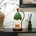 Ancient style fragrance desk lamp with metal holder in cream white or dark green colour