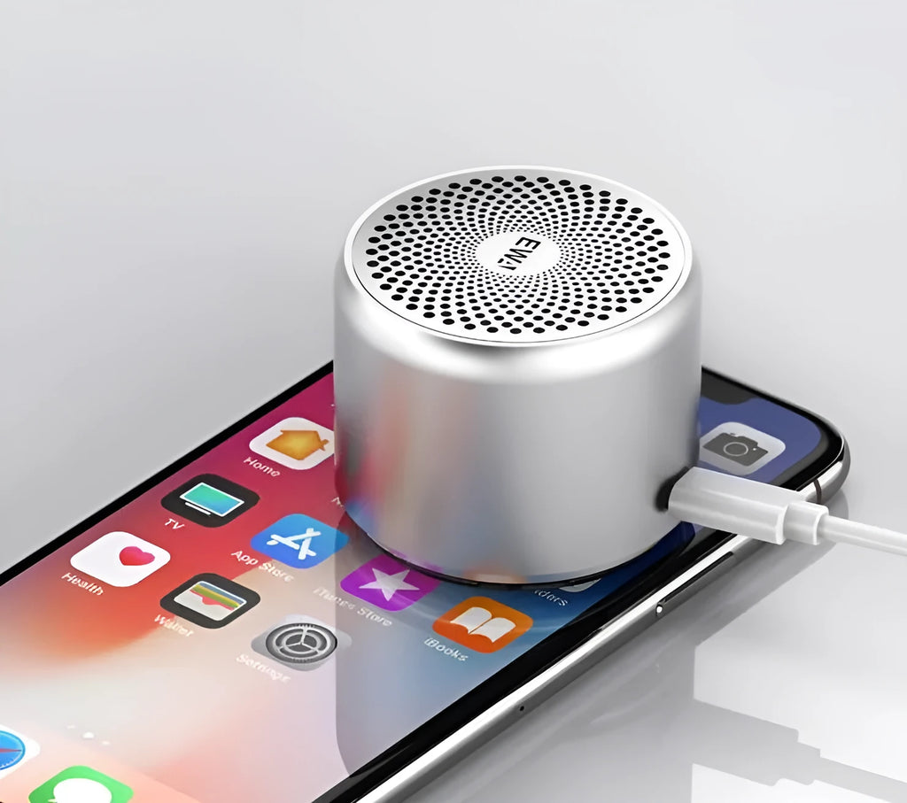 EWA A106 Pro mini Bluetooth speaker in black with bass radiator and IPX67 waterproof rating