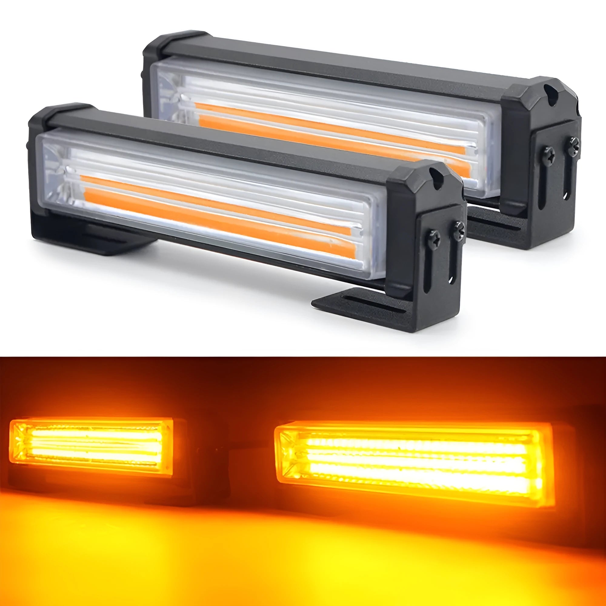 Yellow Model 208 strobe warning light with aluminium alloy and PC housing, 160mm in diameter.