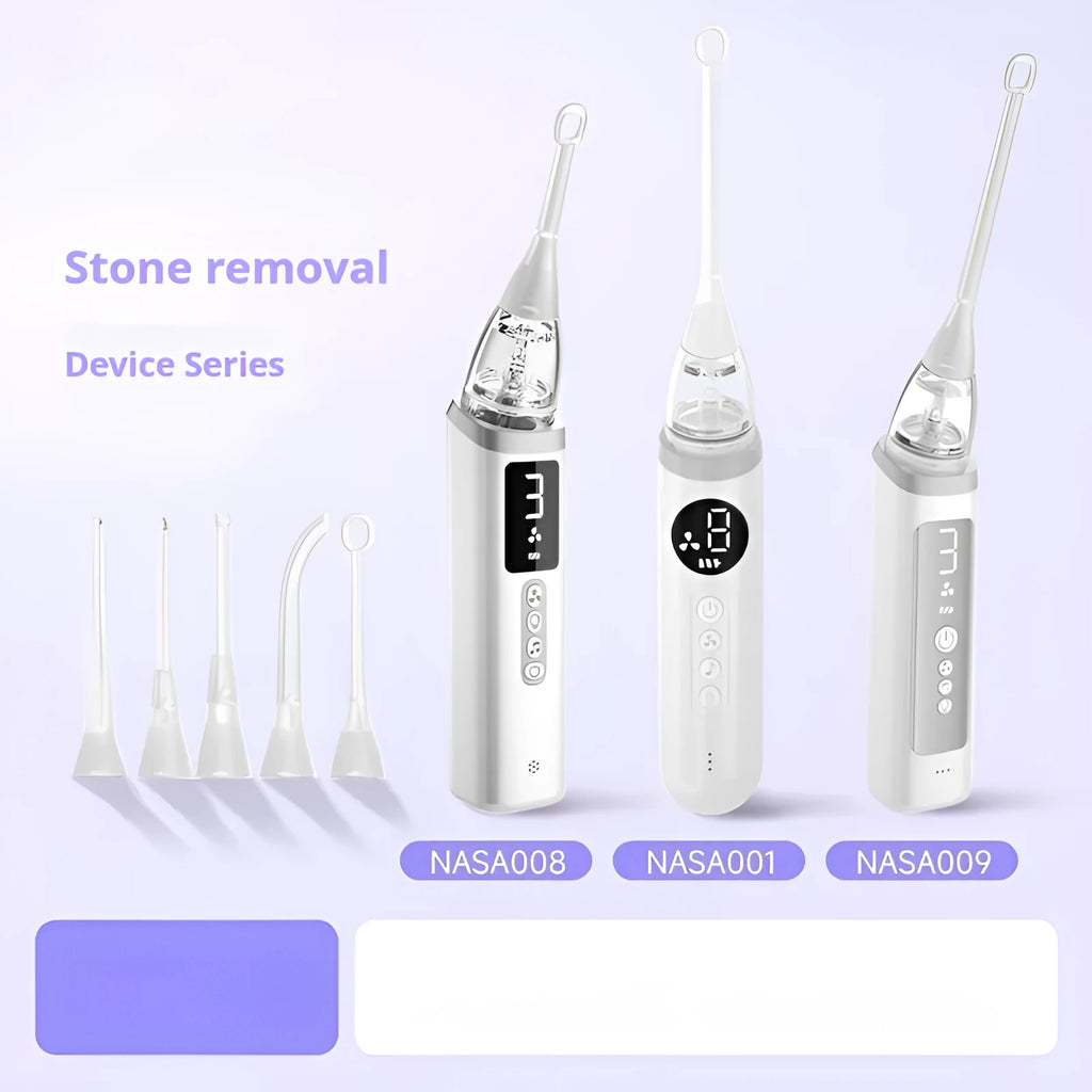 Milky white tonsil stone remover oral cleaning tool set for dental hygiene