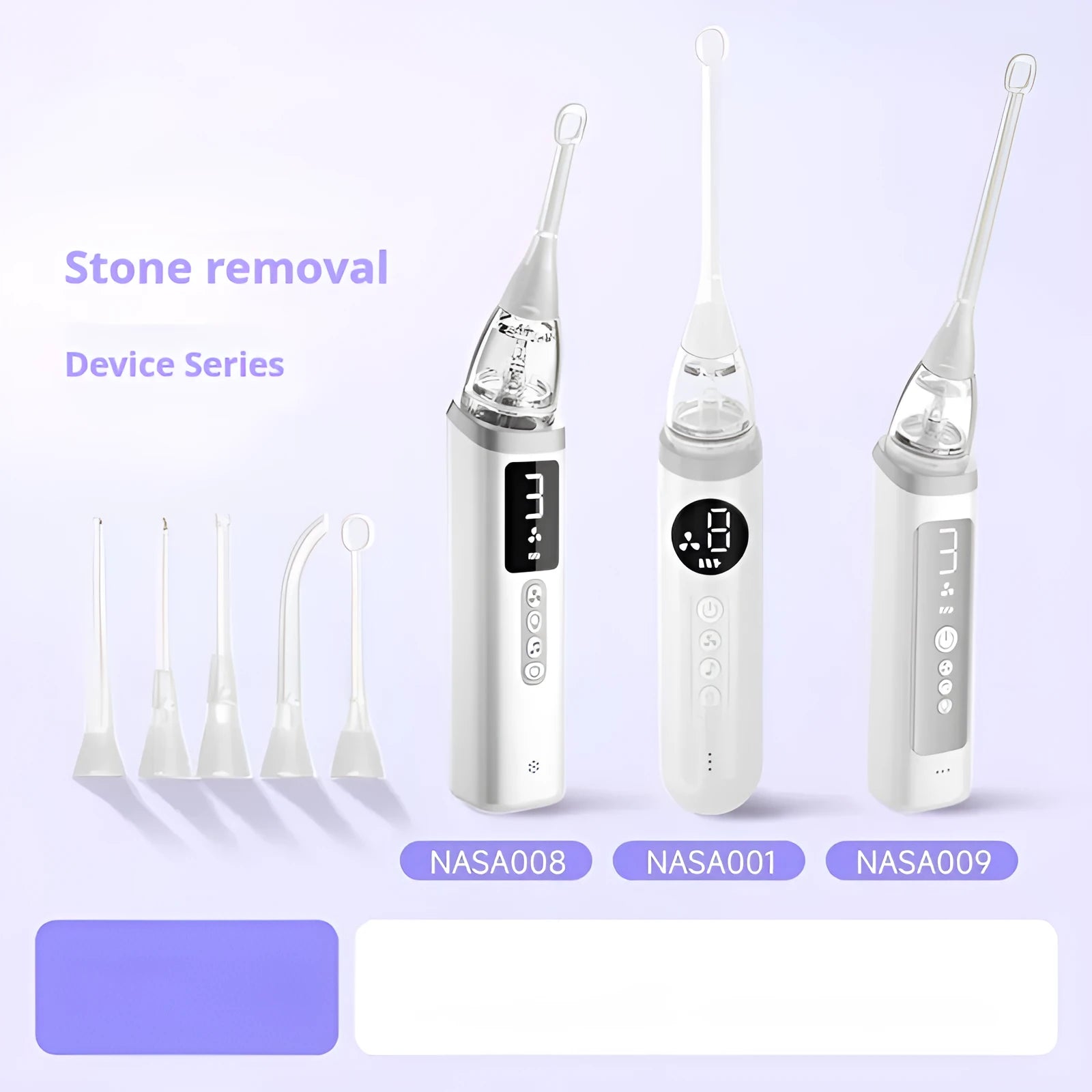 Milky white tonsil stone remover oral cleaning tool set for dental hygiene