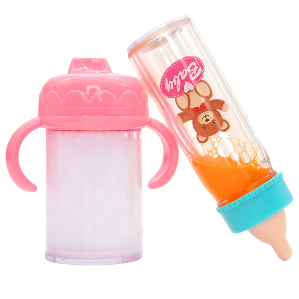 Plastic doll bottle nipple toy for 14-18 inch dolls in bear blue combination