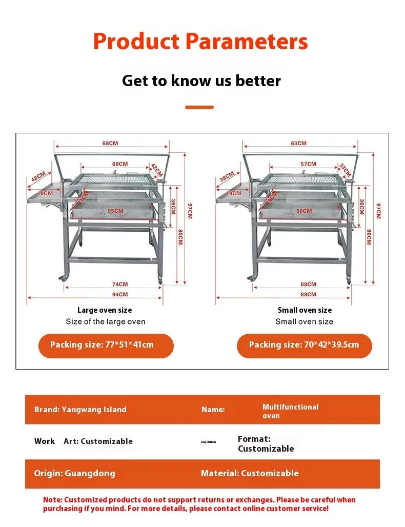 Flip BBQ charcoal stove with folding design and large cooking surface