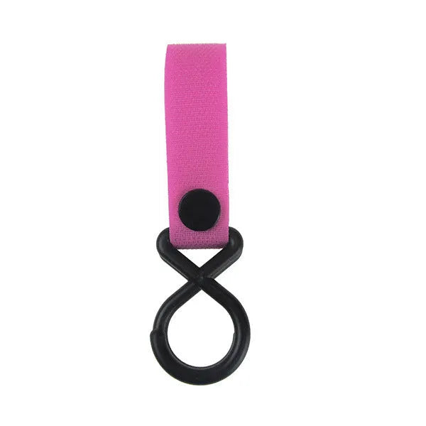 Nylon luggage hook in one of 18 available colours, including black, red, blue, and green variants