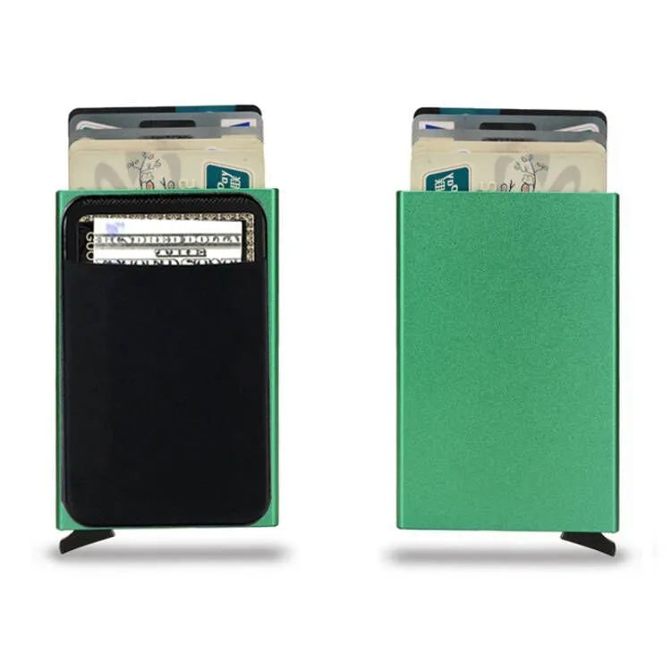 Aluminium alloy slim credit card holder with frosted finish in choice of eight colours