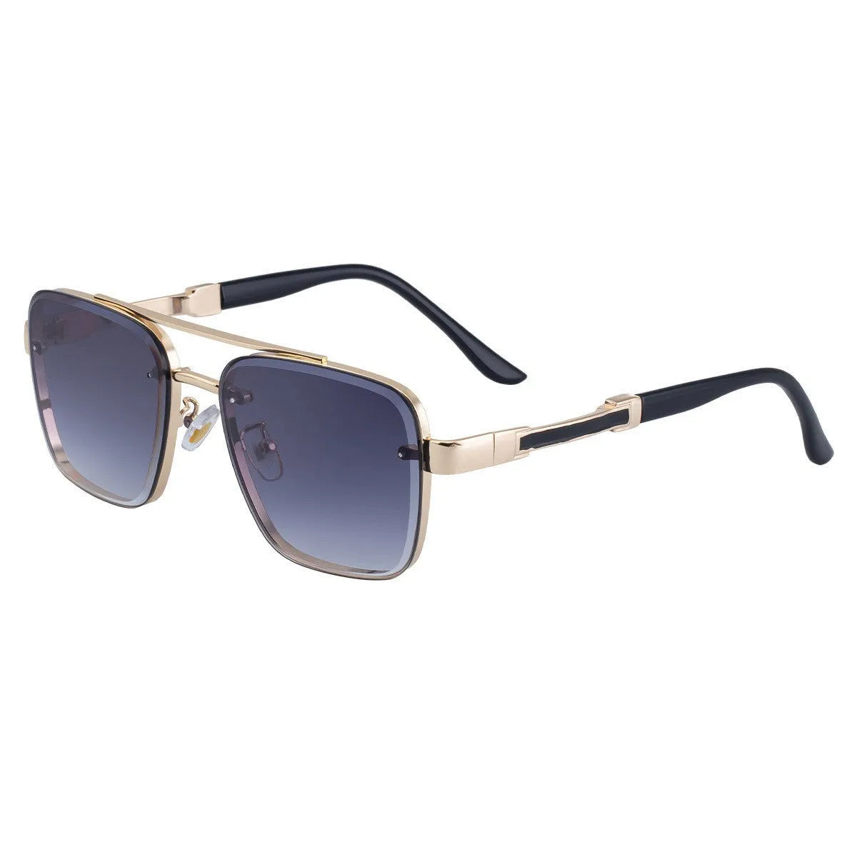 Men's vintage sunglasses with UV protection in retro colours including gradient blue and gold double grey