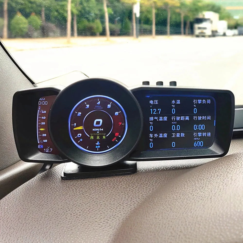 A600 OBDII monitor driving computer with TFT screen showing vehicle diagnostics display