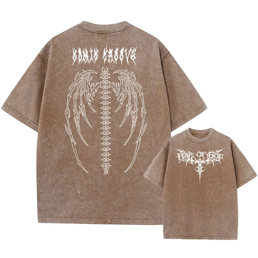 Men's oversized cotton t-shirt with drop shoulder sleeves in loose fit casual style