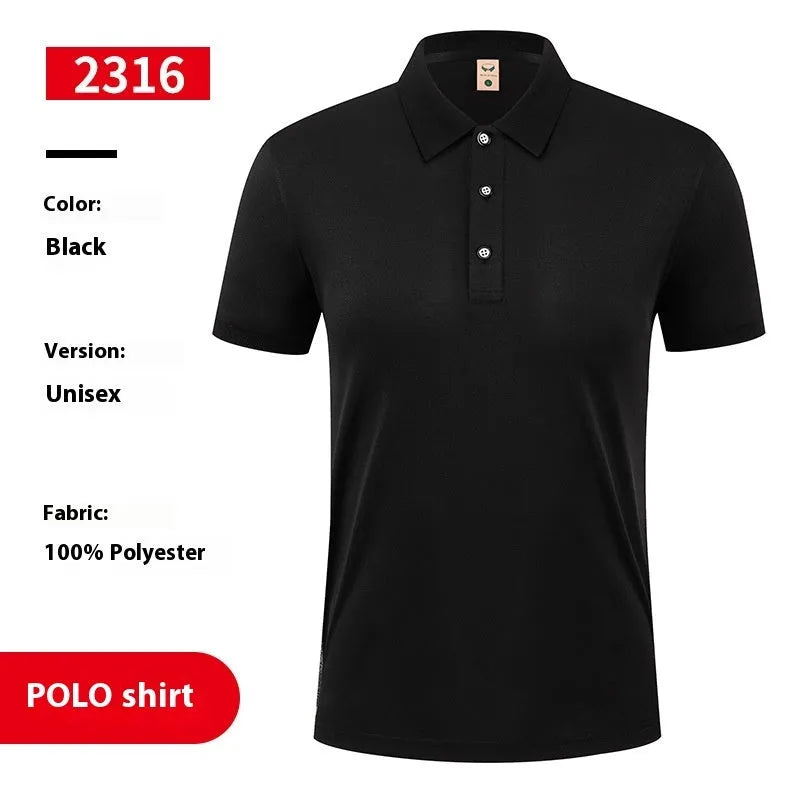 Ice silk polo shirt with short sleeves and logo print in multiple colour options