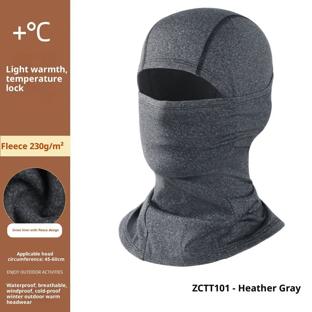 Riding cold-proof windproof outdoor fleece-lined thermal face care ski mask in black for men and women