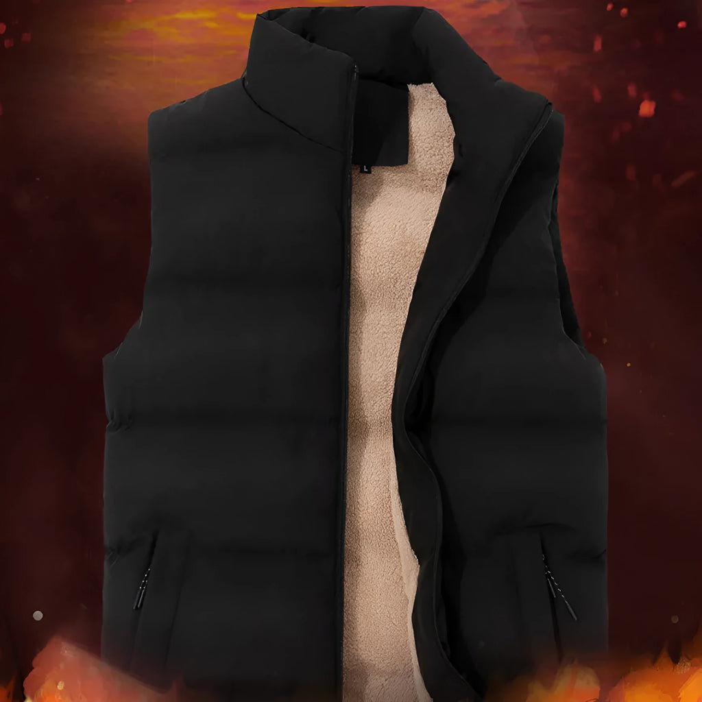 Men's winter fleece lined coat cardigan style with wool lining, available in black, blue, red, sizes M to 5XL