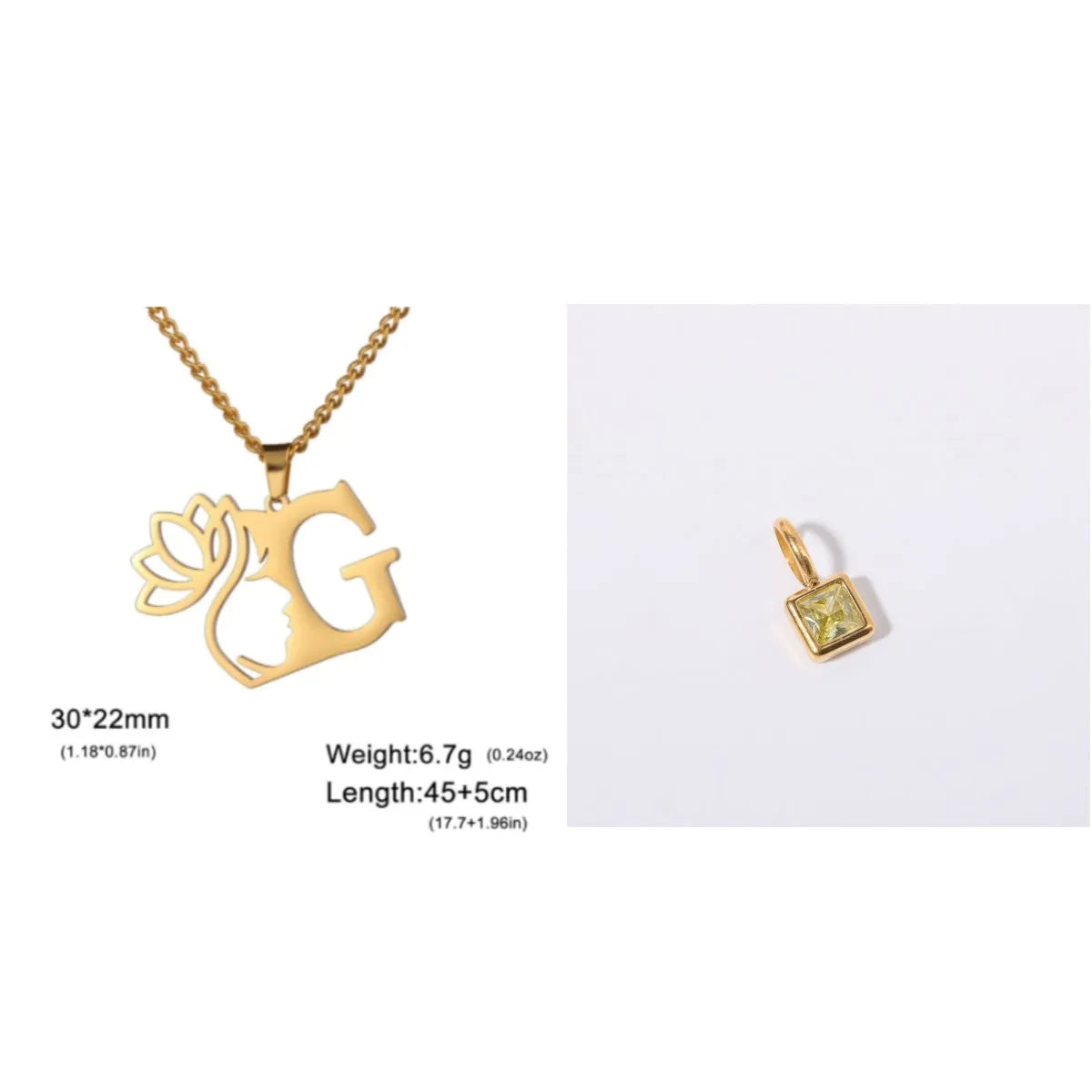 Stainless steel cross chain necklace with pendant in gold or silver electroplated finish