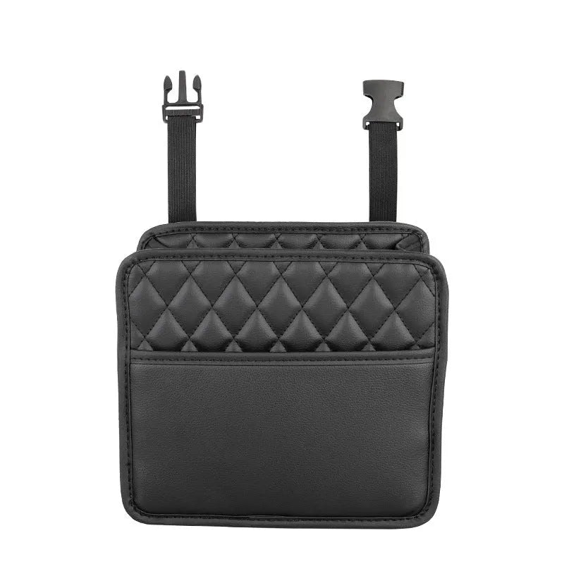 Car interior hanging storage bag organiser in black colour with 25x25x8 cm dimensions
