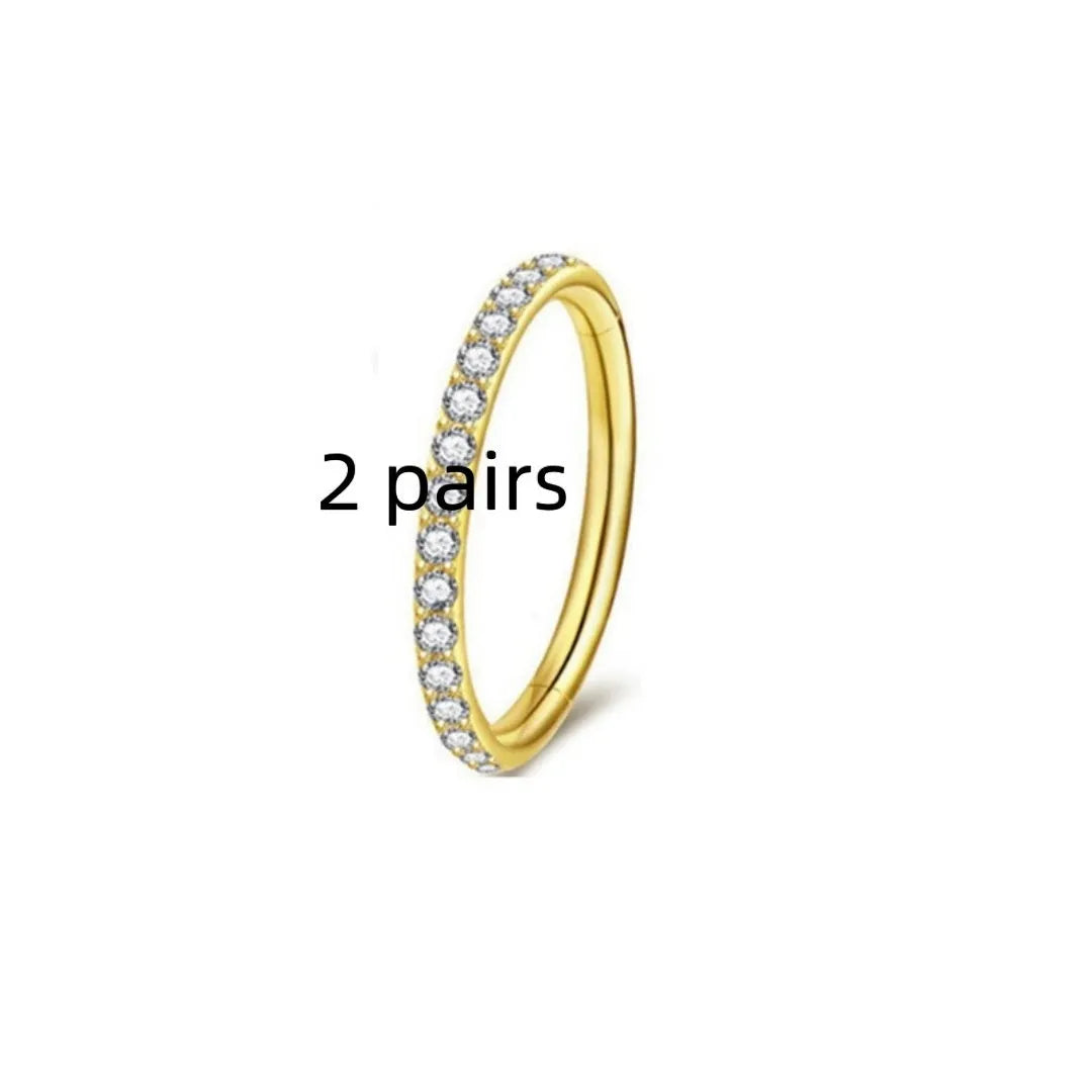 Stainless steel seamless nose ring showing round shape with electroplated colour finish options