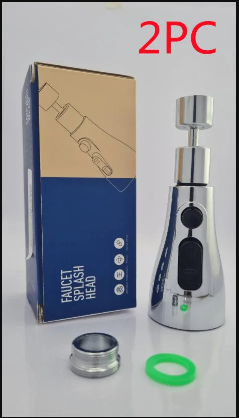 Universal pressurised kitchen faucet sprayer nozzle with rotating head in matte black finish