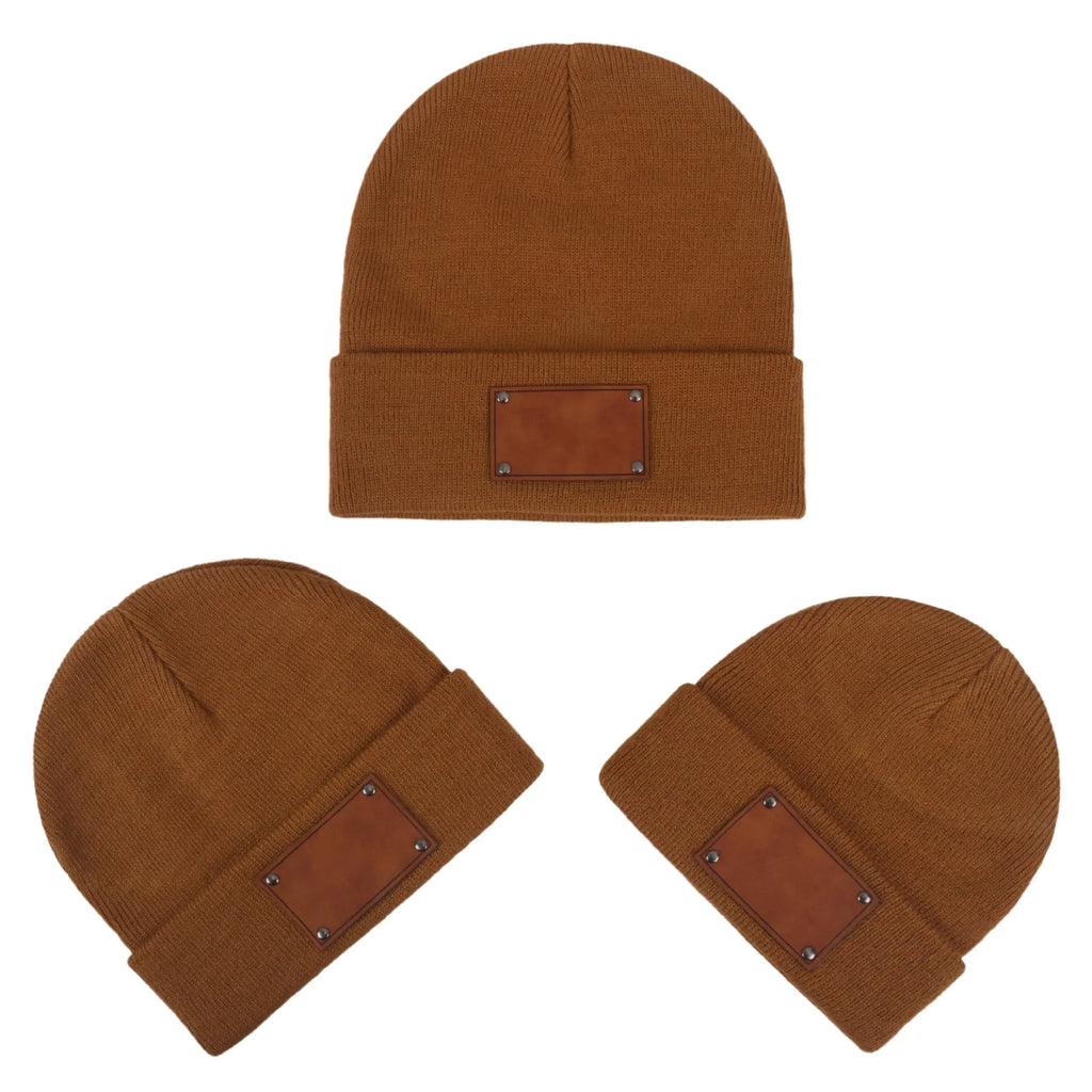 Knitted warm pullover hat in acrylic fibre dome top style for babies toddlers and adults