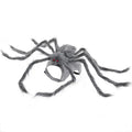 Grey spider Halloween costume on a dog showing the full outfit with multiple legs.