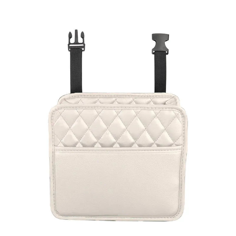 Car interior hanging storage bag organiser in black colour with 25x25x8 cm dimensions