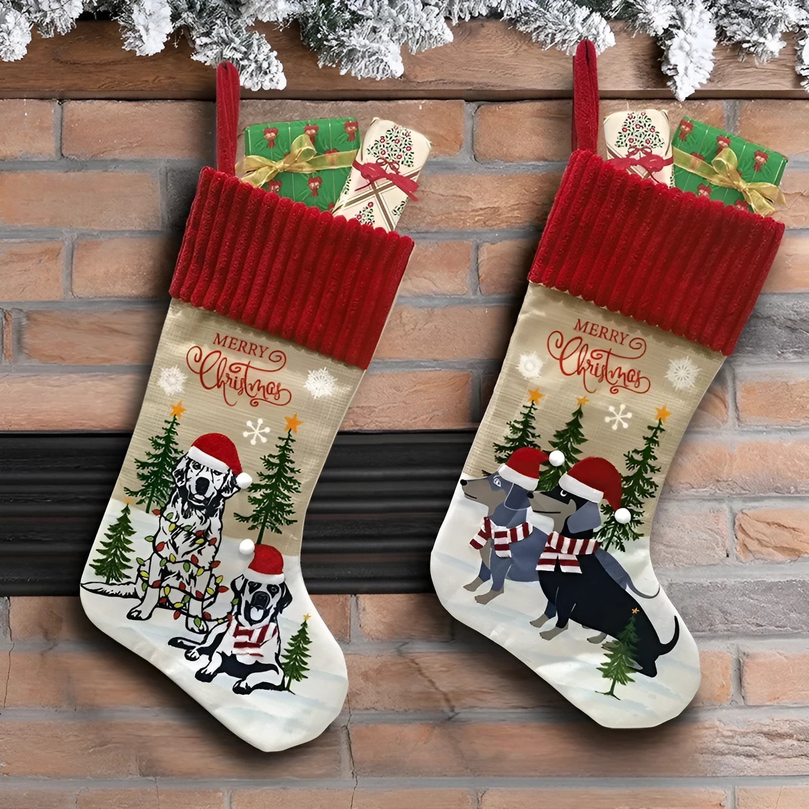 Pet themed cloth Christmas tree pendant ornament measuring 46cm by 28cm