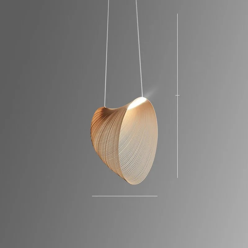 Nordic modern simple wooden LED chandelier with PMMA lampshade for dining room table