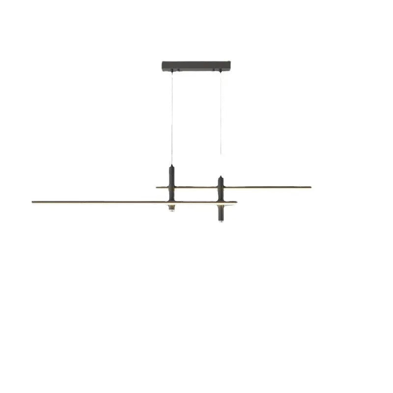 Nordic minimalist strip ceiling lamp black iron glass 120cm for dining room