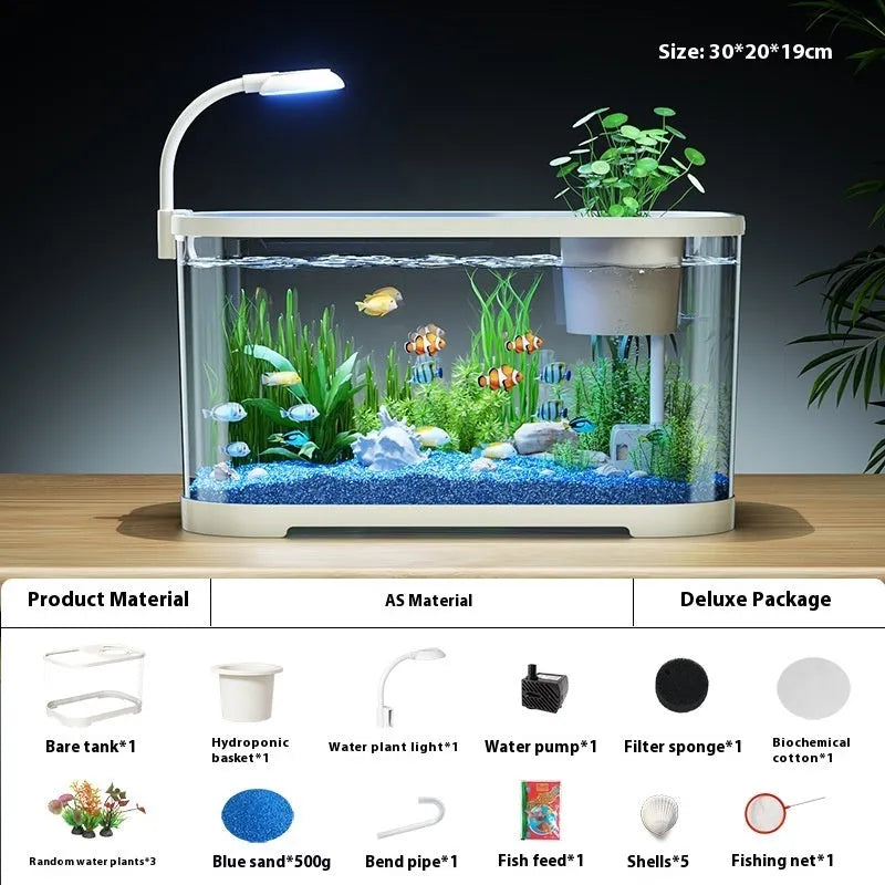Ecological landscape filter oxygen-making integrated fish tank in luxury black or white