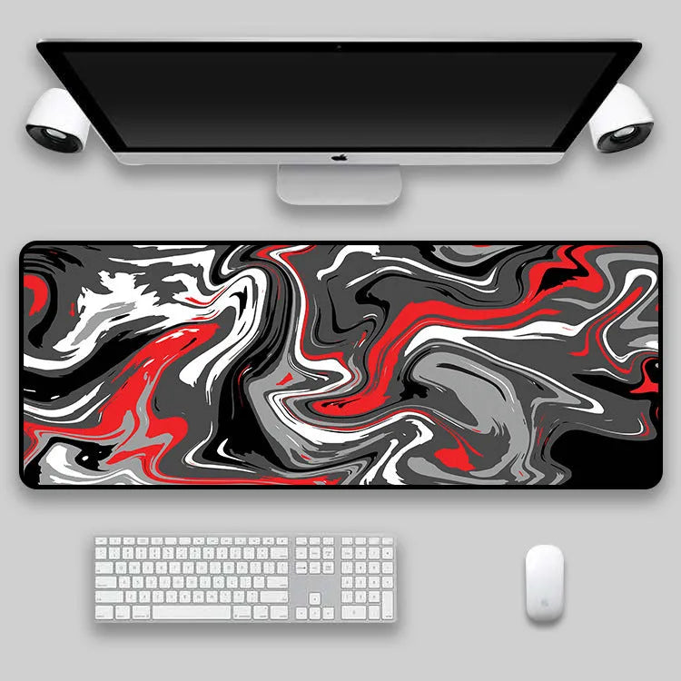 Non-slip rubber cloth mouse pad with thermal transfer print, available in custom sizes 300x600mm to 400x900mm, for desk use