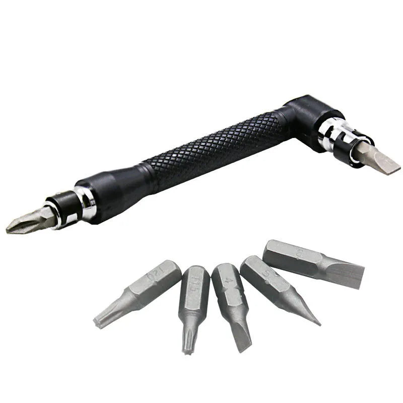 L-type double-headed socket wrench with ten steel drill bits for mechanical repair