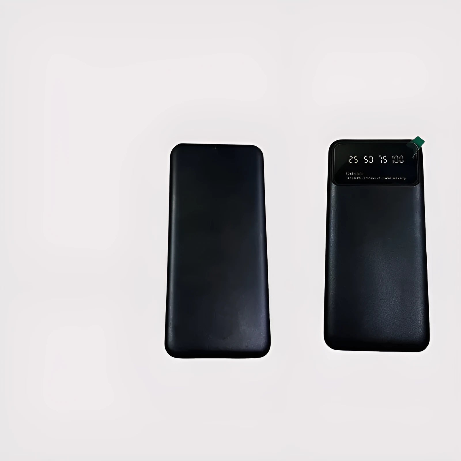Black ultra-thin power bank showing 67x140mm dimensions with 10000mAh capacity