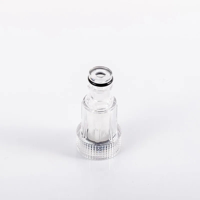 Transparent plastic inlet joint filter screen body for Karcher K2-K7 pressure washers showing 3cm diameter connection