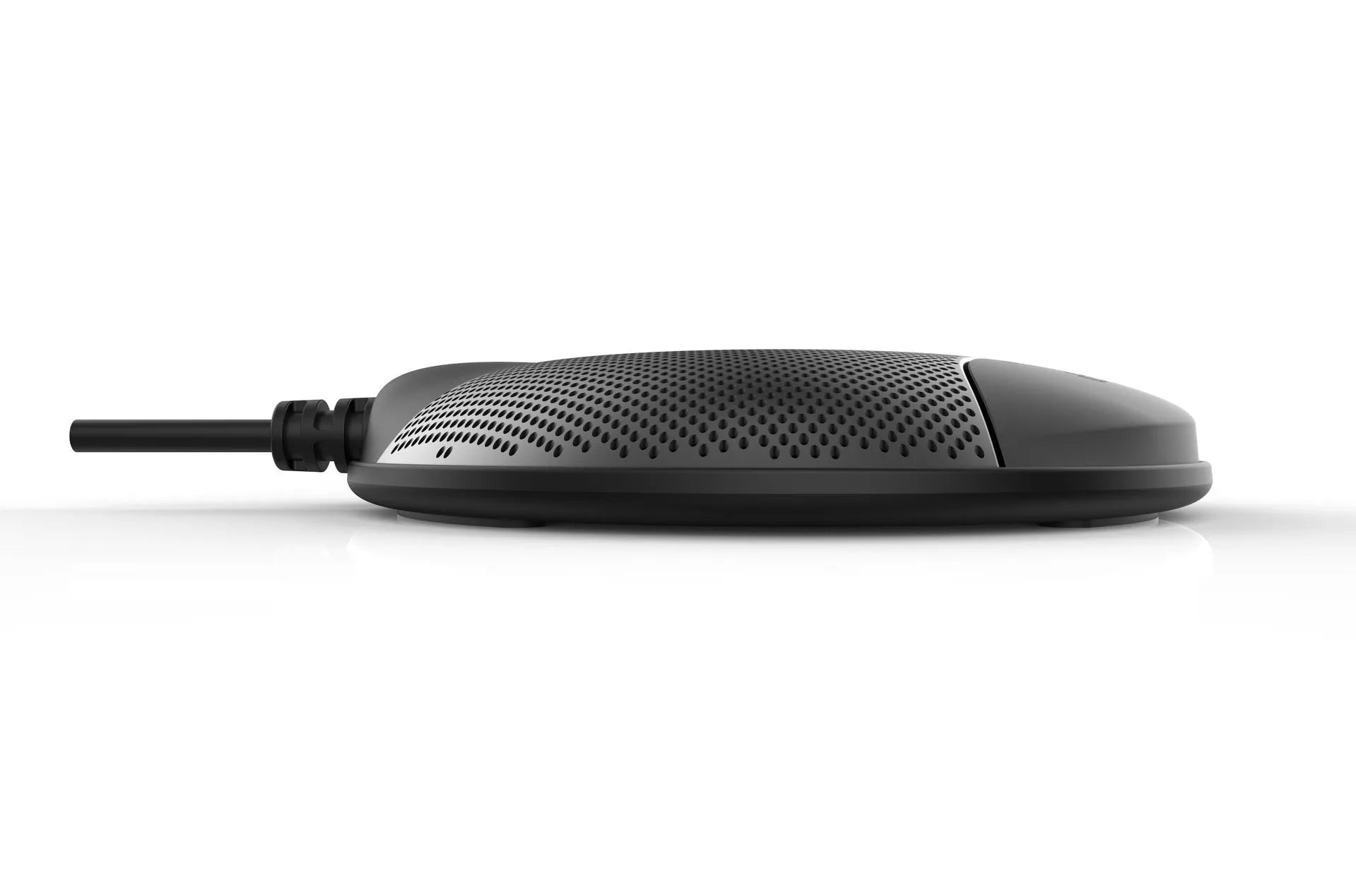 Black USB condenser microphone for conference, gaming, and video recording