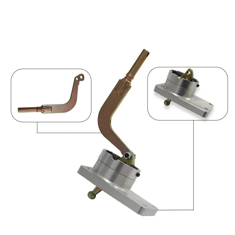 Silver aluminium alloy short shift lever for Horton car models.