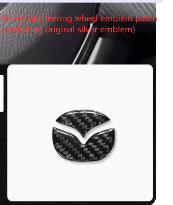 Atz aluminium alloy transparent steering wheel button decorative stickers in brushed red silver and blue for Mazda and Honda cars